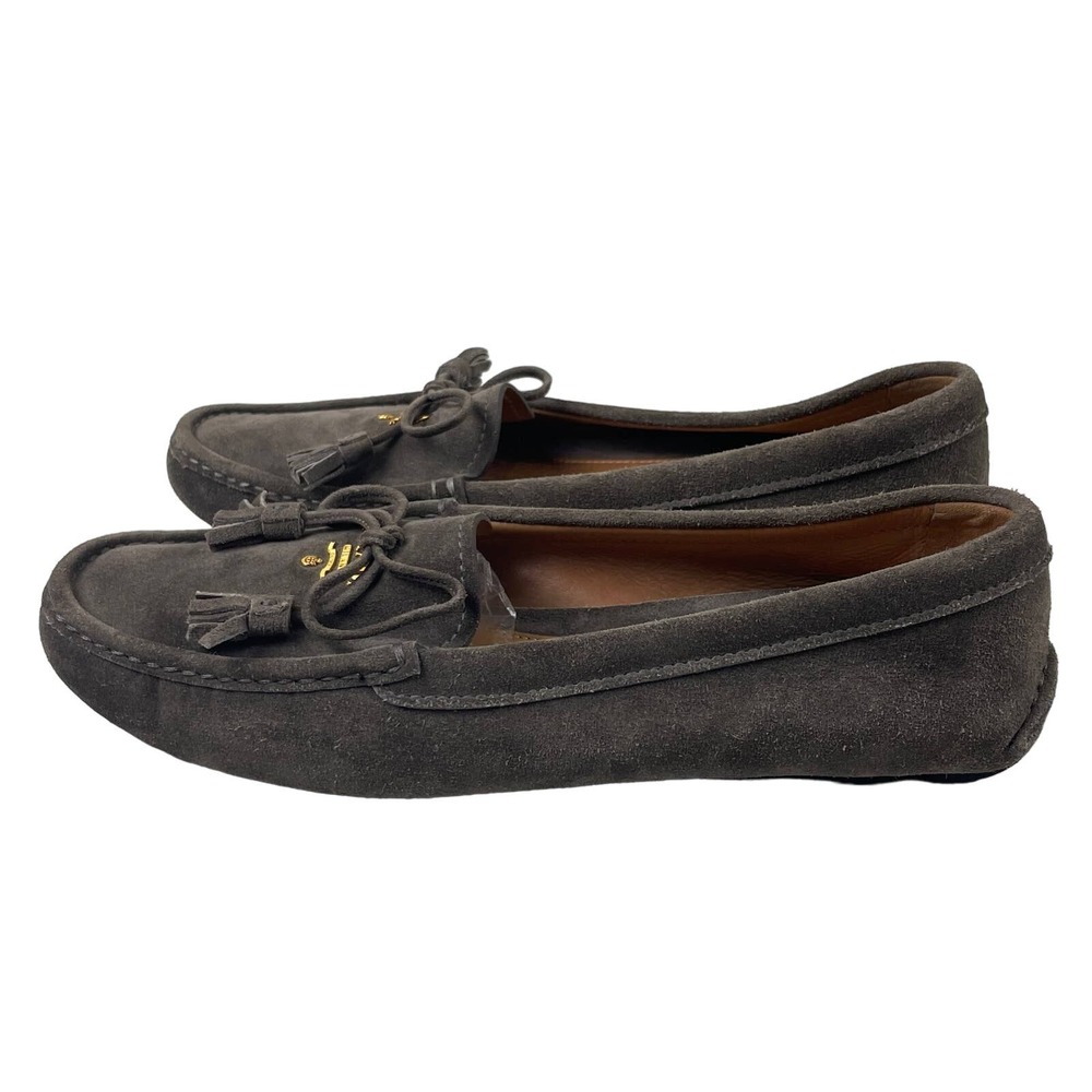Prada Suede Bow Loafer Shoes 37 | US 7 - Picture 3 of 10